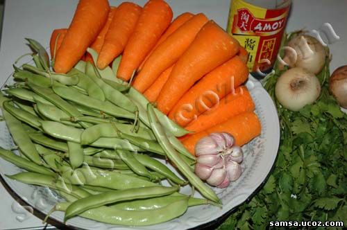 Салат из зеленой фасоли и моркови